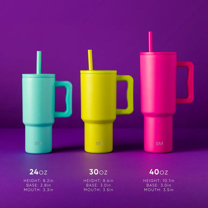 Simple Modern Kids 24 oz Tumbler with Handle and Silicone Straw Lid | Spill Proof and Leak Resistant | Reusable Stainless Steel Bottle | Gift for Kids Boys Girls | Trek Collection | Paradise Bay Mix