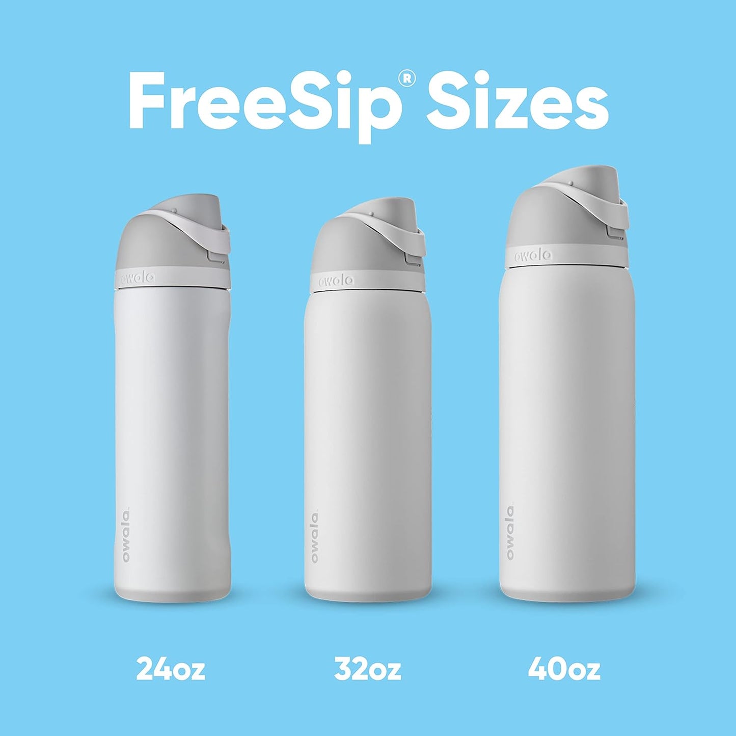 Owala FreeSip Isolierte Edelstahl-Wasserflasche mit Strohhalm für Sport und Reisen, BPA-frei, 710 ml, Shy Marshmallow