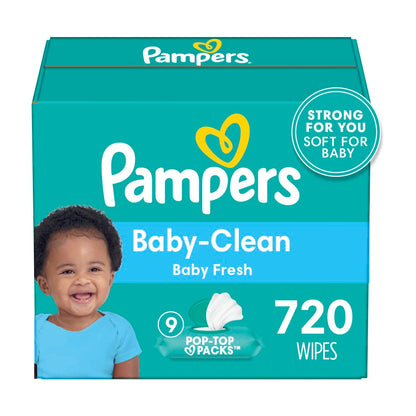 Pampers Complete Clean Baby Wipes - Fresh Scent 3X Pop-Top Packs 216 Count