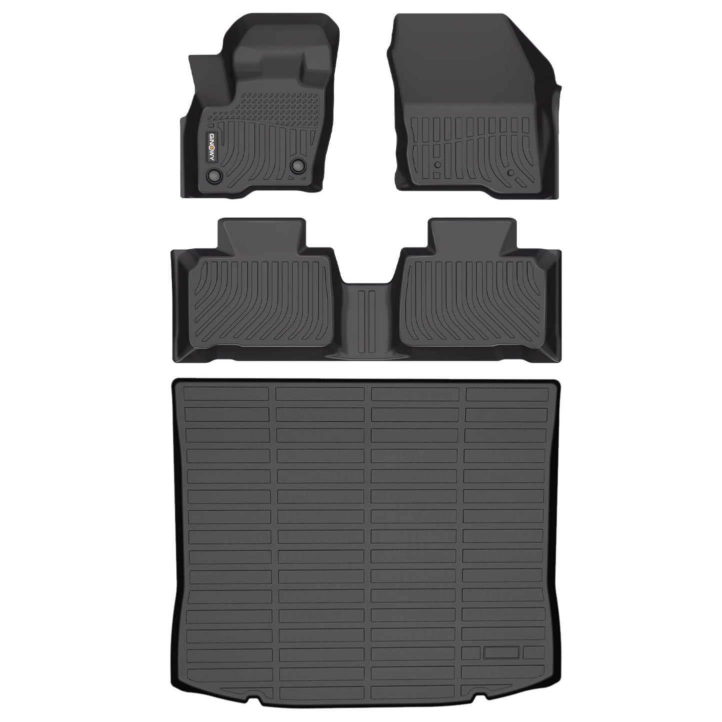 GINOWY-Floor Mats for Toyota 4Runner 1996-2002,1st+2nd Row,TPE All Weather Car Mats Custom Fit Rubber Floor Liners Car Accessories for Toyota 4Runner