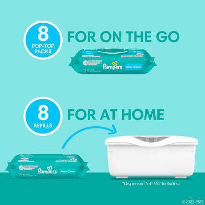 Pampers Baby-Feuchttücher, Complete Clean, Baby Fresh Duft, reinigt sanft von Kopf bis Fuß, 216 Stück (3 Packungen mit wiederverschließbarem Deckel)