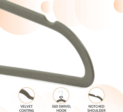 Amazon Basics Samtkleiderbügel für Anzüge – 30er-Pack, Schwarz