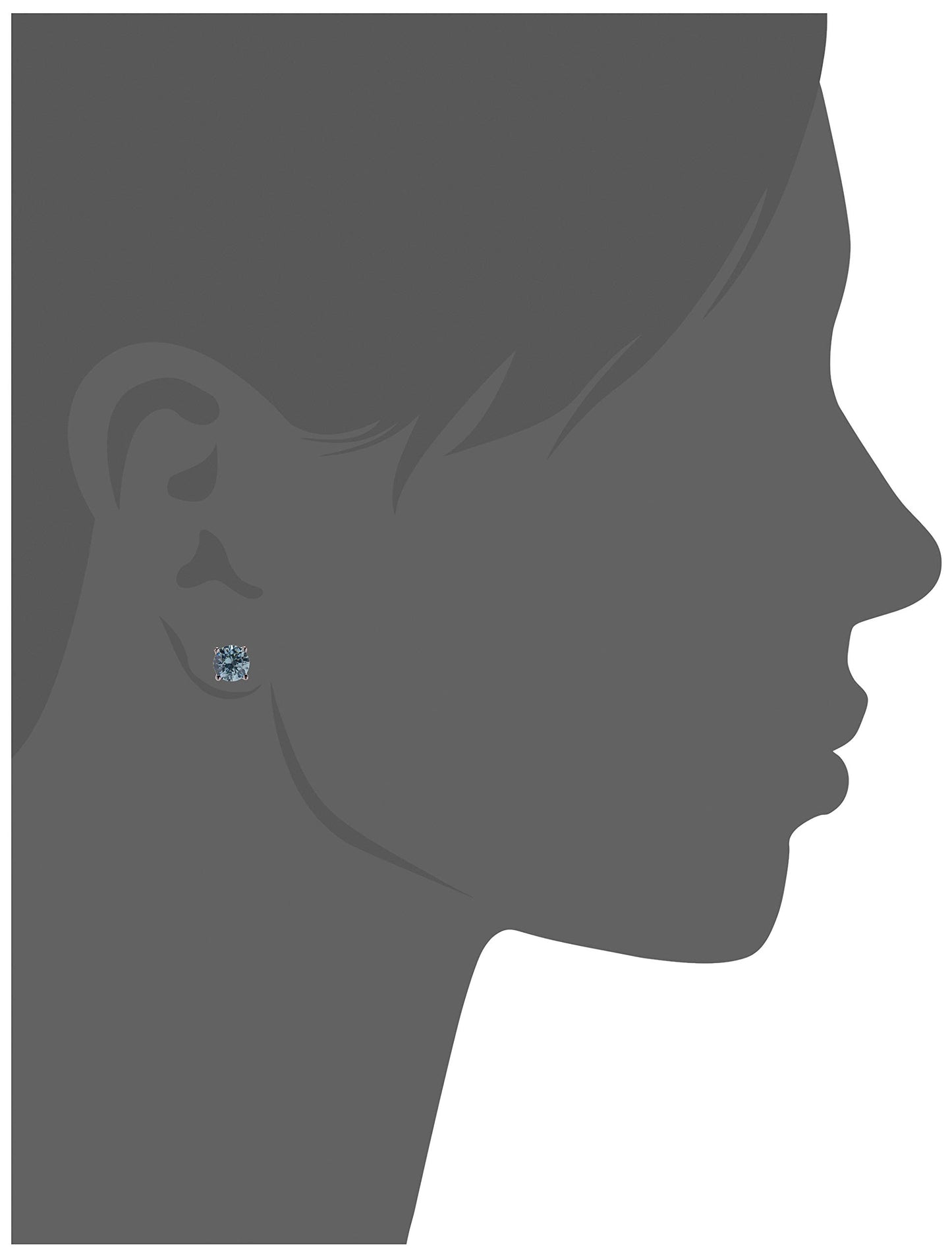 Amazon Essentials Yellow Gold Plated, Platinum or Rose Gold Plated Sterling Silver Infinite Elements Cubic Zirconia Stud Earrings | White, Blue, Green, or Pink Cubic Zirconia