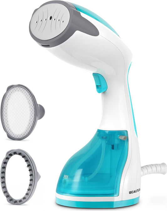 BEAUTURAL 1200-Watt Handheld Steamer for Clothes, 30-Second Heat-up, 8.79-Ounce Water Tank, Aqua