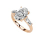 Oval Cut Lab Grown Diamond IGI Certified 4 Prong Baguette Accent Engagement Anniversary Wedding Ring in 14K Gold, Platinium for Women (1.0-5.0 Ct, F-G Color, VS1-VS2 Clarity)