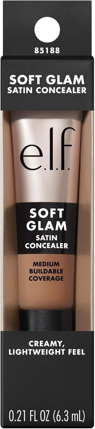 e.l.f. Soft Glam Satin Concealer, Mittlere Deckkraft für Unreinheiten & Unteraugen, knitterfest, langanhaltend, vegan & tierversuchsfrei, 10 Fair Cool