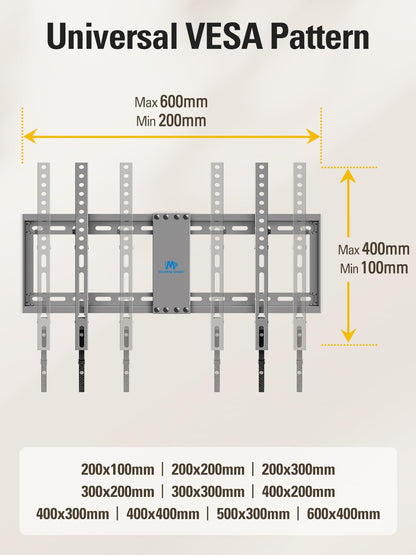 Mounting Dream TV-Wandhalterung für die meisten 37-75-Zoll-Fernseher, universelle neigbare TV-Halterung passend für 16", 18", 24" Ständer mit Tragkraft 132lbs, Max Vesa 600 x 400mm, flache TV-Wandhalterung mit niedrigem Profil