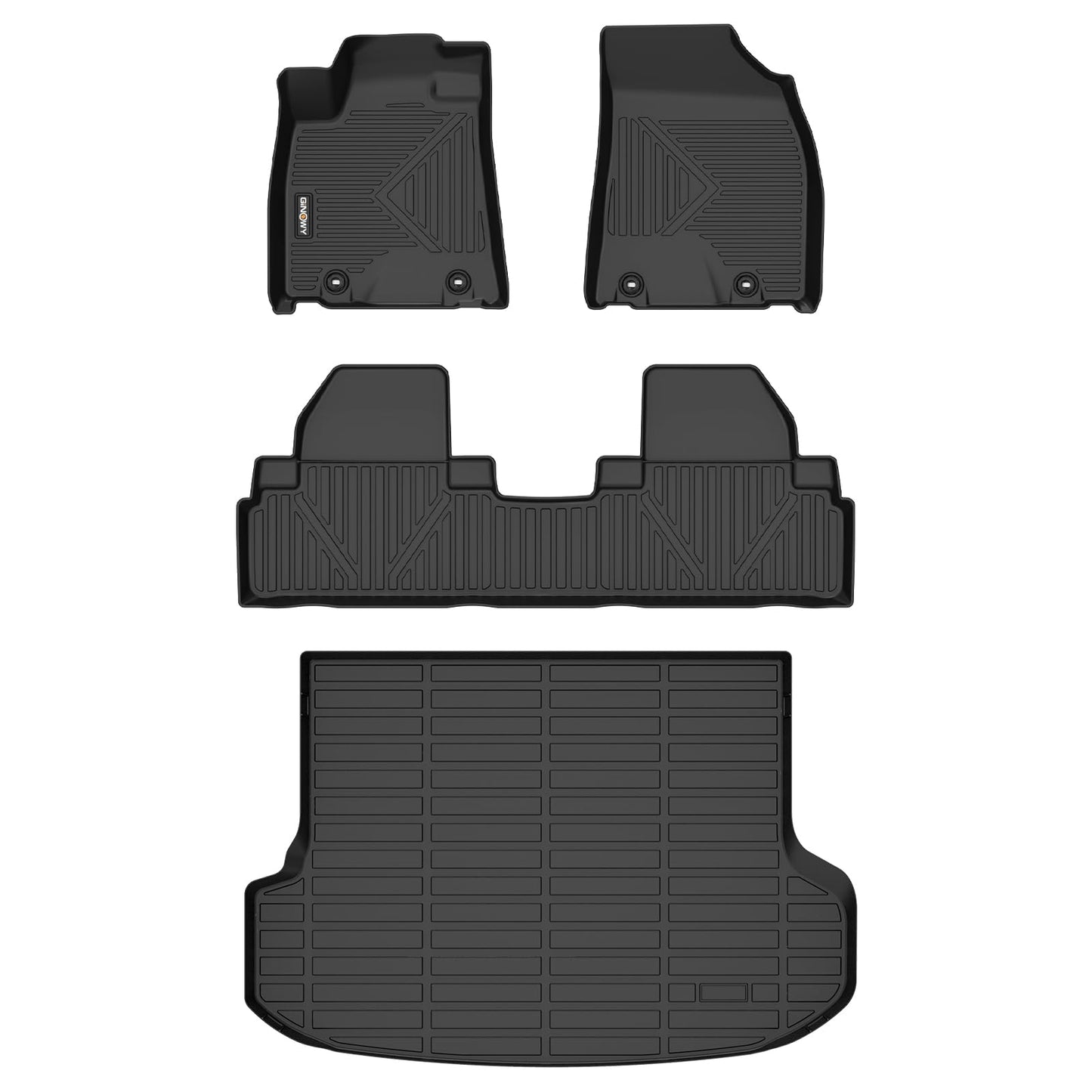 GINOWY-Floor Mats for Toyota 4Runner 1996-2002,1st+2nd Row,TPE All Weather Car Mats Custom Fit Rubber Floor Liners Car Accessories for Toyota 4Runner
