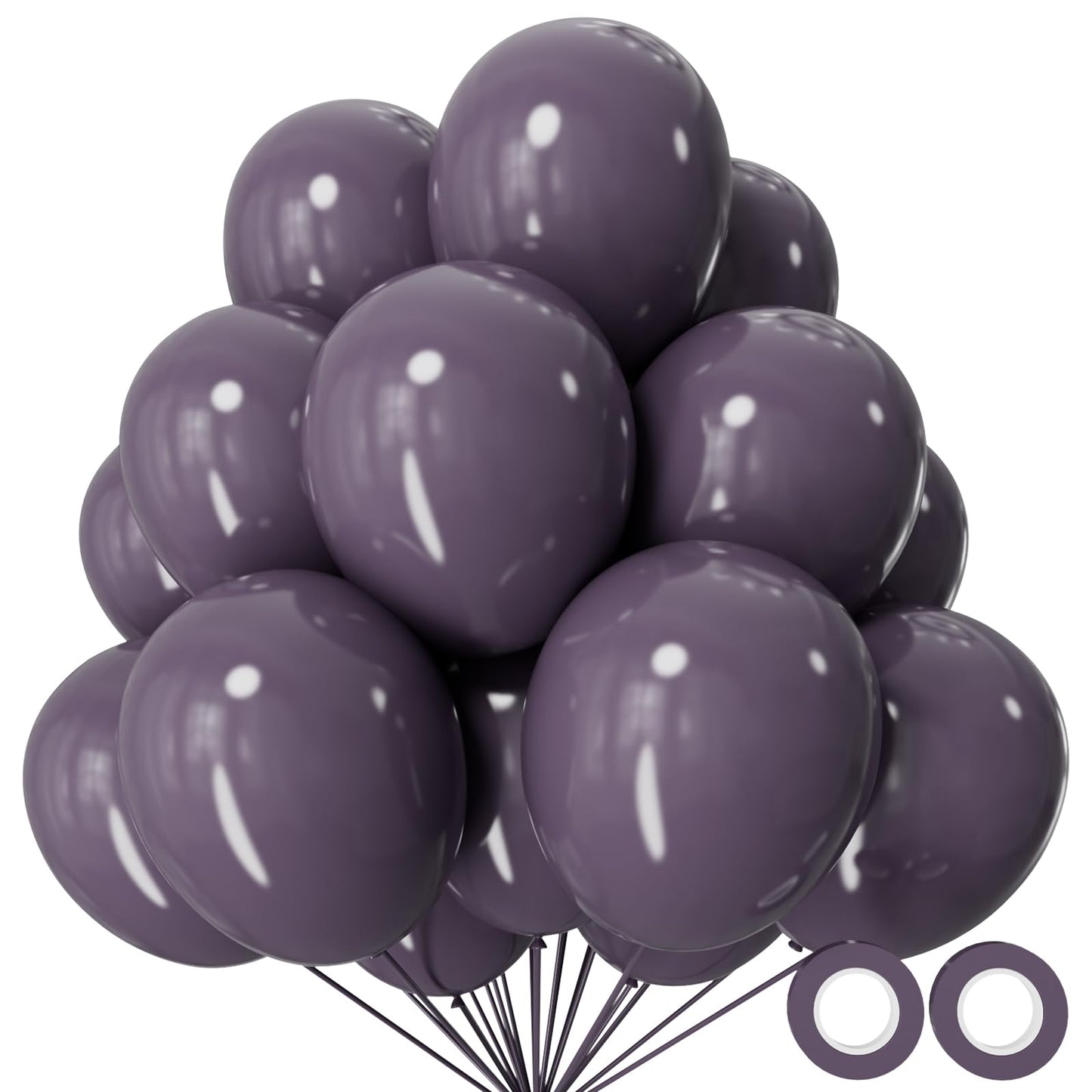 110pcs Black Balloon 12 inch, Black Latex Balloons for Birthday Party Baby Shower Wedding(with 2 Ribbons).