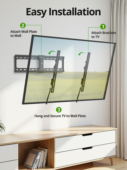 Full Motion TV Wall Mount for Most 37"-84" Flat Screen TV, Swivel or Tilt TV Wall Bracket with Dual Articulating Arms, for 12"-16" Wood Studs, Max VESA 600x400mm, Load 120 lbs by USX MOUNT