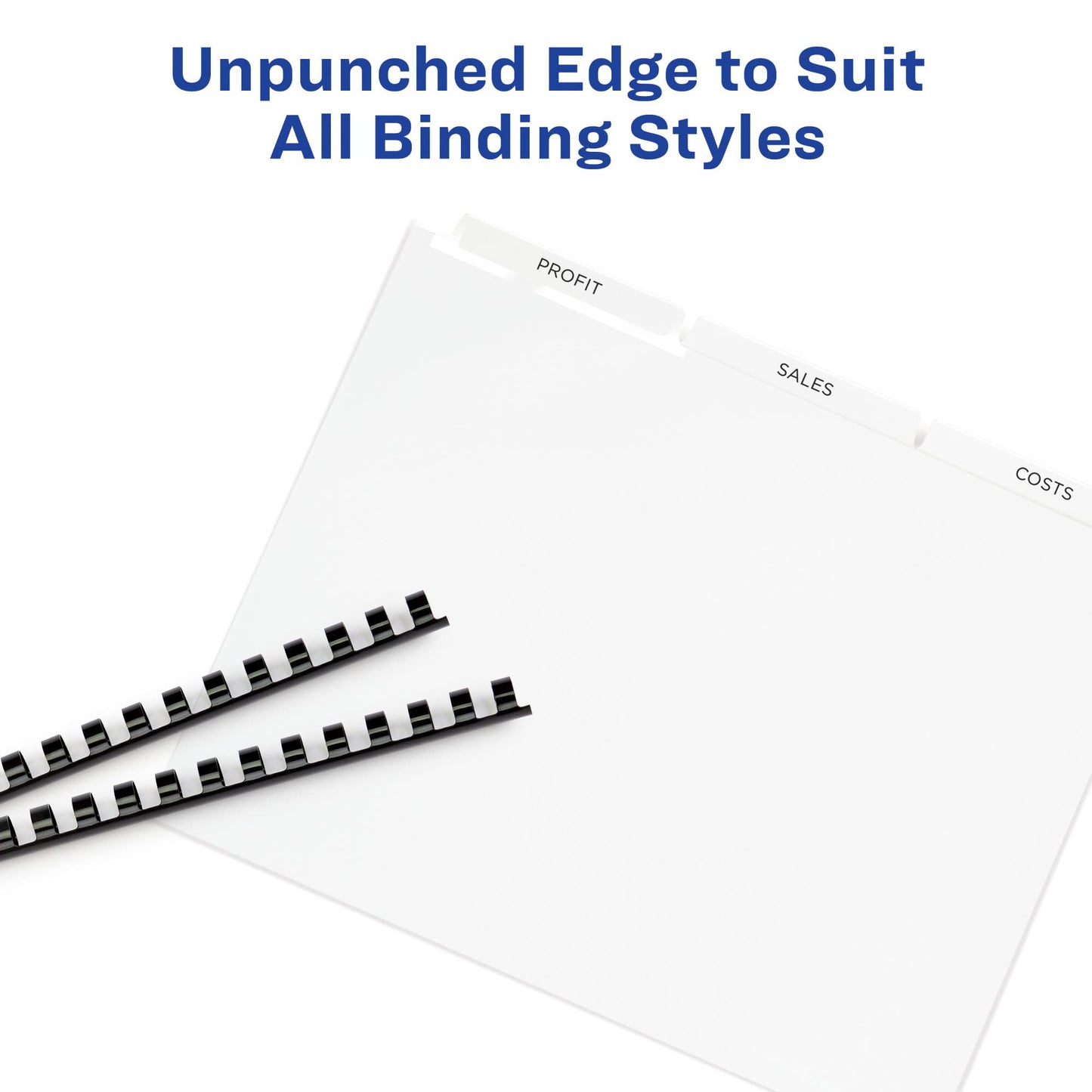 Avery 8 Tab Unpunched Dividers for Use with Any Binding System, Easy Print & Apply Clear Label Strip, Index Maker Customizable White Tabs, 150 Sets Total (6 Packs of 11444)