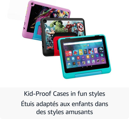 Amazon Fire HD 8 Kids tablet, includes kid-proof bumper for ages 3-5, ad-free content with parental controls, 13-hr battery, 32GB, Blue, newest model