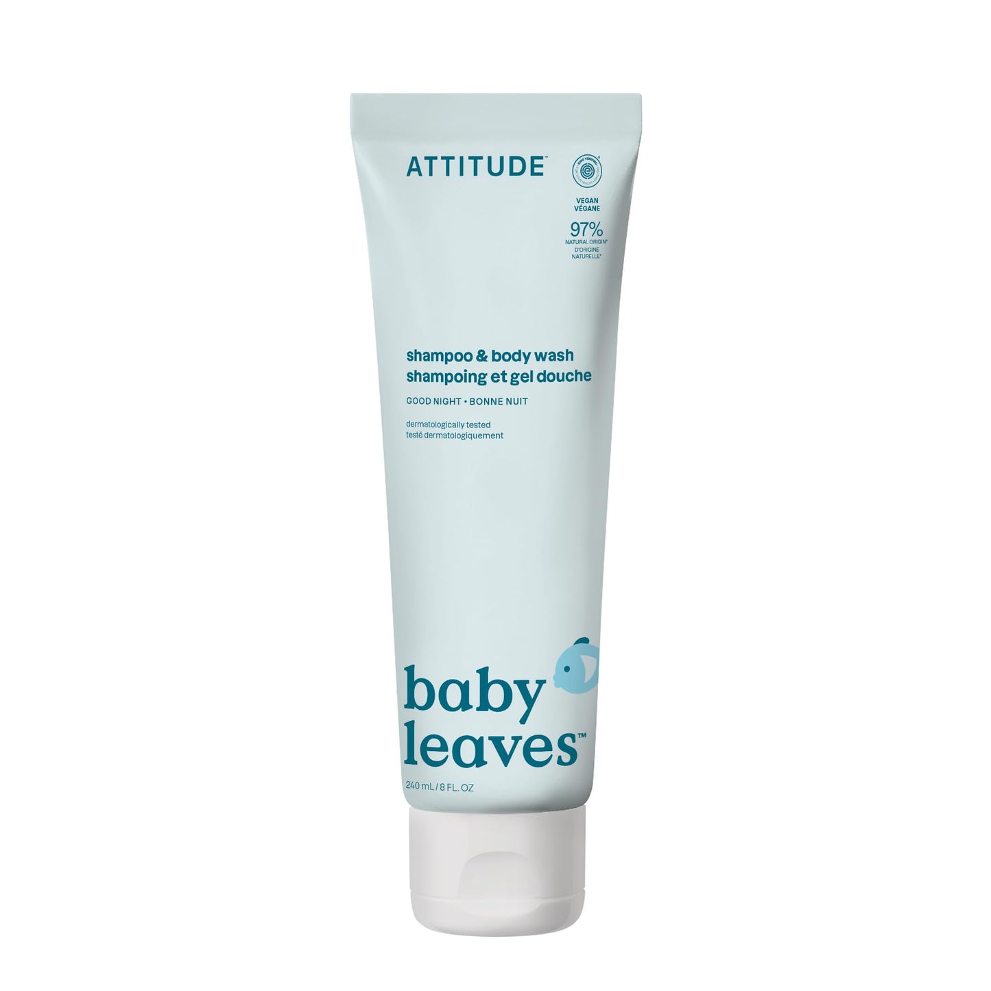 ATTITUDE Baby 2-in-1 Shampoo and Body Wash, Made in Canada, EWG Verified, Dermatologically Tested, Vegan, Pear Nectar, 473 mL