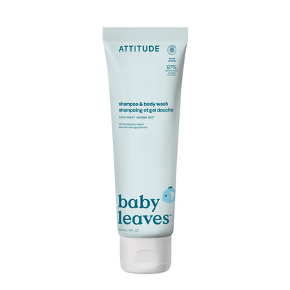 ATTITUDE Baby 2-in-1 Shampoo and Body Wash, Made in Canada, EWG Verified, Dermatologically Tested, Vegan, Pear Nectar, 473 mL