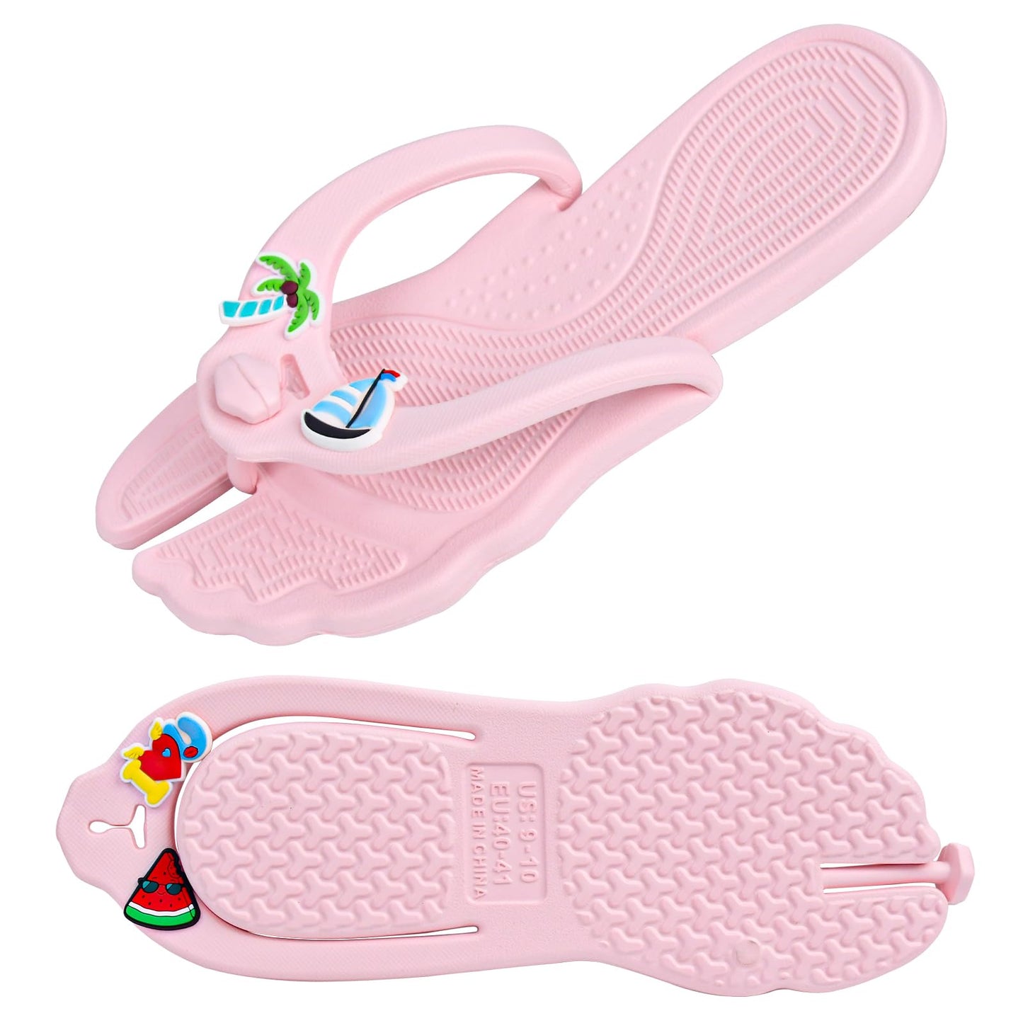 Rosoz Flip Flops for Women Men Foldable Travel Slippers Lightweight Shower Shoes Non-Slip Quick-Dry Bathroom Camp Beach Sandals