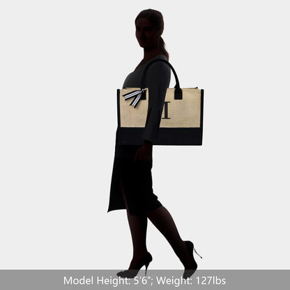 TOPDesign Personalized Initial Jute/Canvas Beach Bag Review