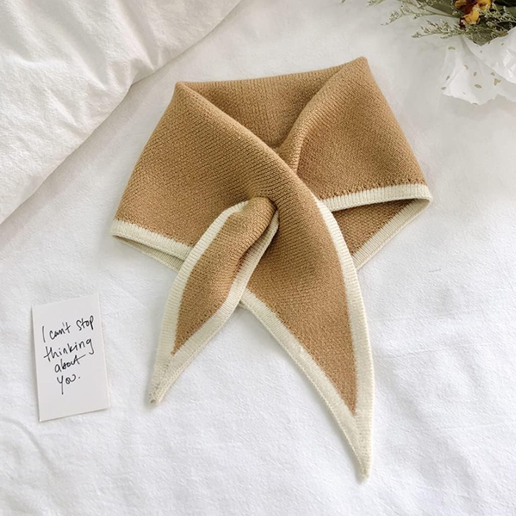 Dreieckstücher für Damen Halstuch für Damen Gekreuztes Tuch für Damen Koreanische Version Gestrickter Wollkragen