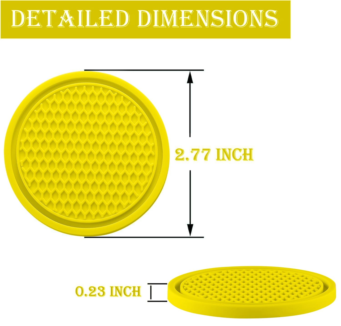 SINGARO Auto-Becheruntersetzer, 4 Stück universelle rutschfeste Becherhalter, in Ornamente eingebettete Untersetzer, Auto-Interieur-Zubehör, Schwarz