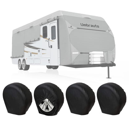 Umbrauto Class C RV Cover Fits 29-32’, Class C Motorhome Camper Cover, Heavy Duty 7 Layers Top Windproof Breathable RV Cover with 3Pcs Extra Straps, Adhesive Repair Patches, 6 Gutter Covers
