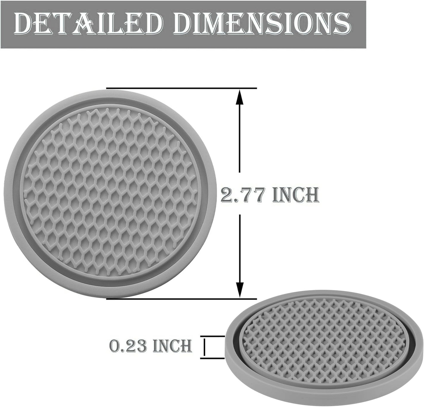 SINGARO Auto-Becheruntersetzer, 4 Stück universelle rutschfeste Becherhalter, in Ornamente eingebettete Untersetzer, Auto-Interieur-Zubehör, Schwarz