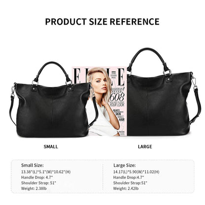 Kattee Damen Weiche Echtleder Tragetasche Schultertasche Handtasche