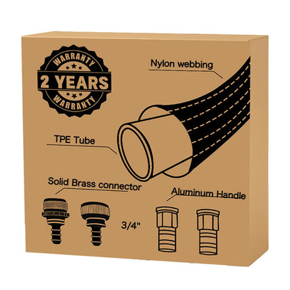 50FT Flexible Garden Hose & 10Modes Nozzle,None Expanding Lightweight Water Hose,Kink-Free,All-Weather 3/4 in. Hose for RV,Boat,Car Wash,Garden,Yard,Camper,Outdoor (Orange-Black, 50 Feet)