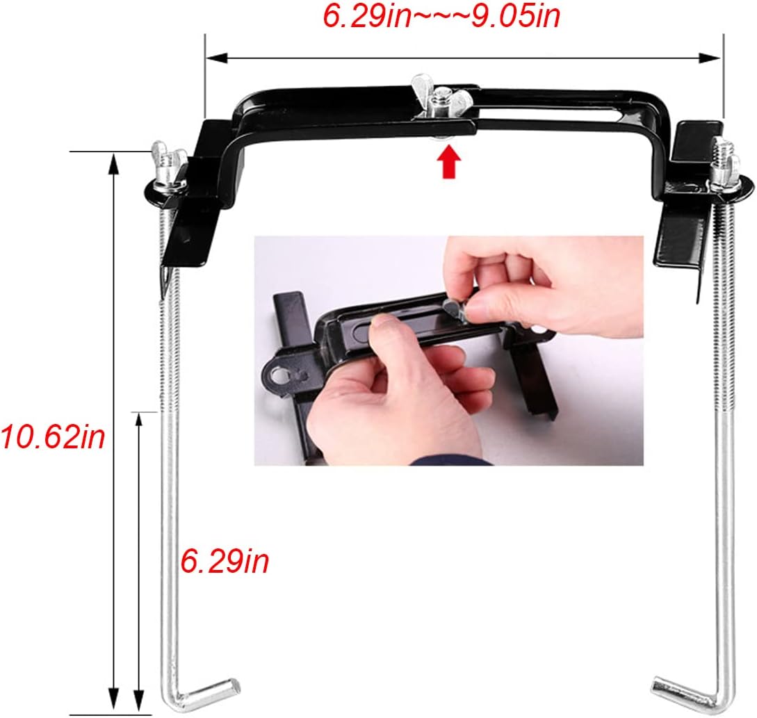 Verstellbare Batteriebefestigung, Universelle, verstellbare Batterieklemme mit J-Bolzen passend für SUV und PKW, guter Kontakt, Korrosionsbestenz. (27 cm Bolzen)