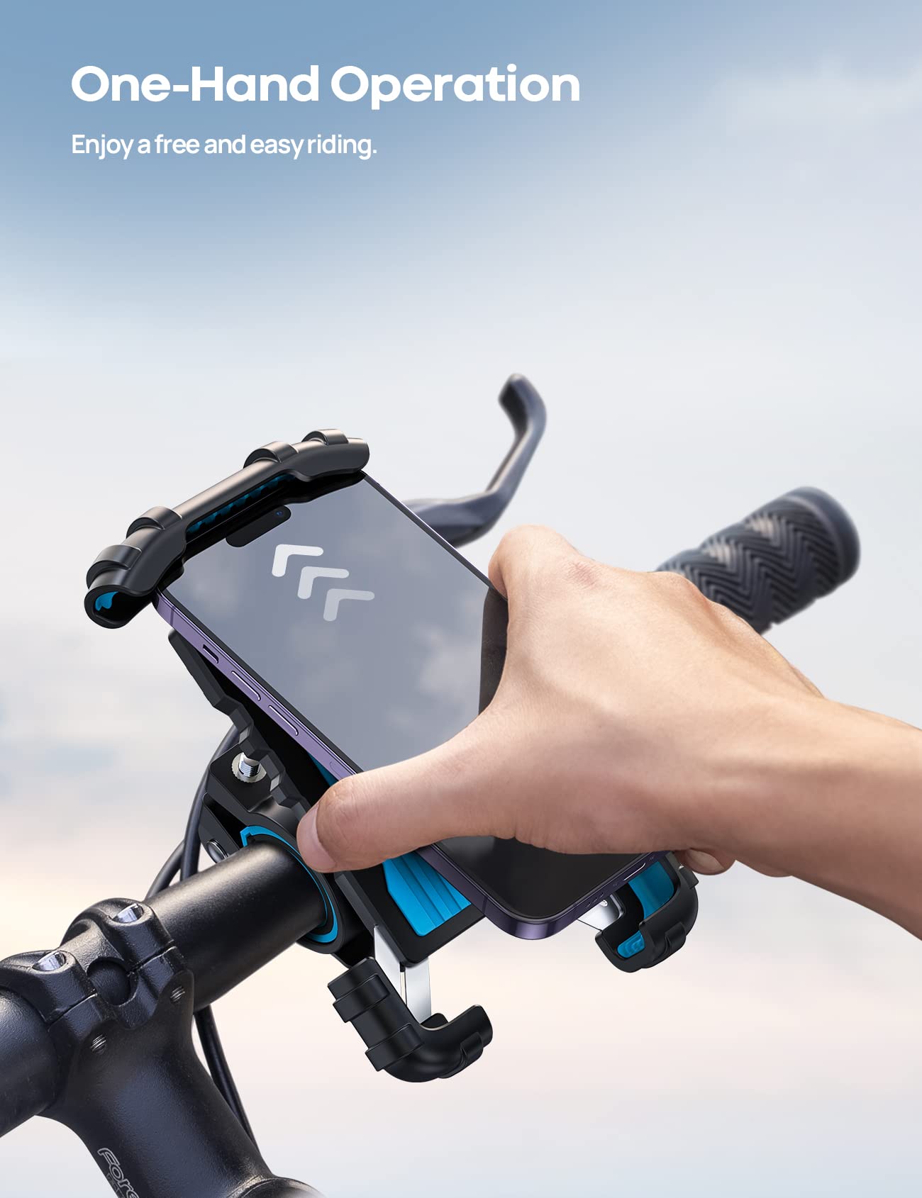 Lamicall Bike Phone Holder, Motorcycle Mount - Motorcycle Phone Holder, Handlebar Cell Phone Clamp, E-Bike Scooter Phone Clip for iPhone 17 Air Pro Max, 16 15 Plus, S20, 4.7 to 6.8" Smartphones