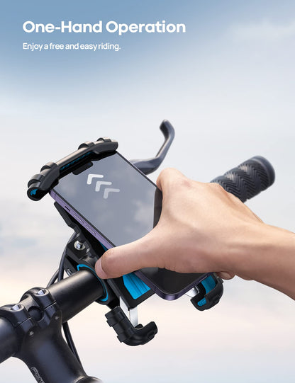 Lamicall Bike Phone Holder, Motorcycle Mount - Motorcycle Phone Holder, Handlebar Cell Phone Clamp, E-Bike Scooter Phone Clip for iPhone 17 Air Pro Max, 16 15 Plus, S20, 4.7 to 6.8" Smartphones