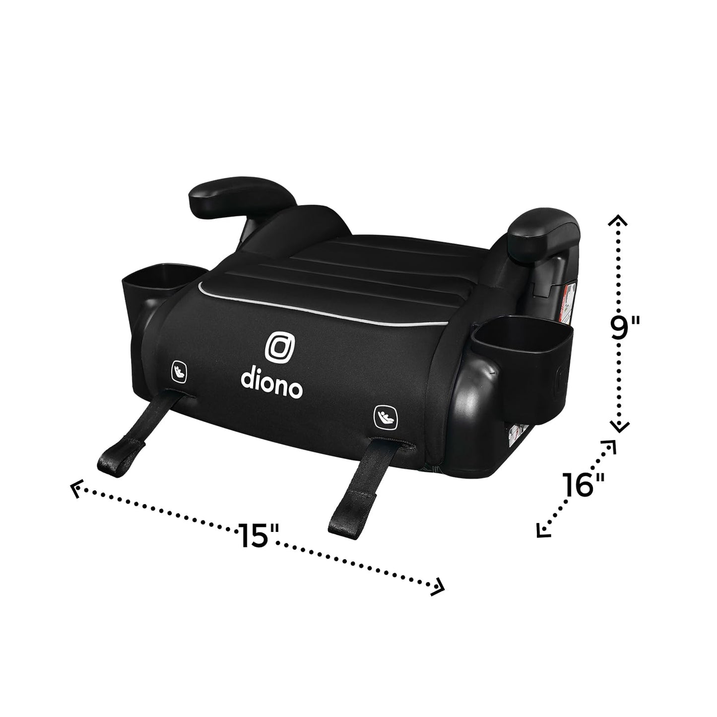 Diono Connect3 RXT Backless Booster, Slim Fit 3-Across in Many Mid-Sized Sedans and SUVs, for Children from 40-120 lbs., Lightweight with Latch connectors