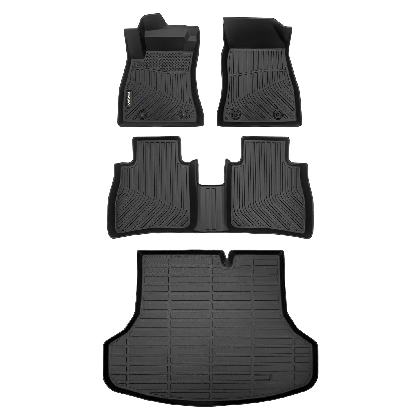 GINOWY-Floor Mats for Toyota 4Runner 1996-2002,1st+2nd Row,TPE All Weather Car Mats Custom Fit Rubber Floor Liners Car Accessories for Toyota 4Runner