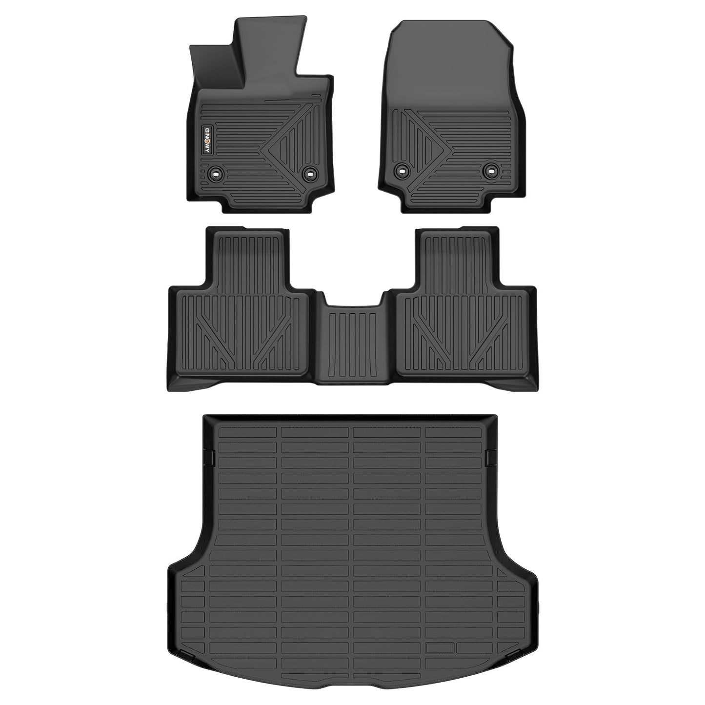 GINOWY-Floor Mats for Toyota 4Runner 1996-2002,1st+2nd Row,TPE All Weather Car Mats Custom Fit Rubber Floor Liners Car Accessories for Toyota 4Runner