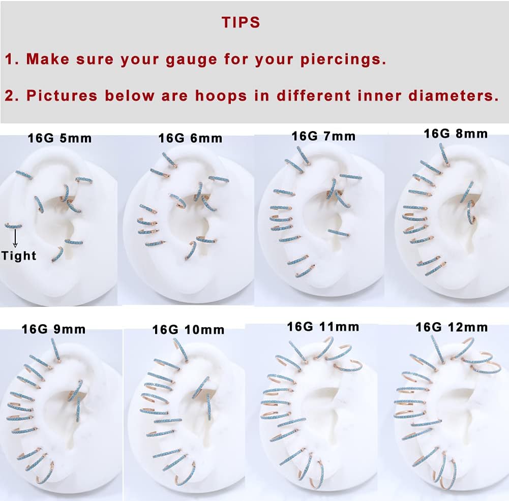 TDEBA Conch Piercing Schmuck, 316L Chirurgenstahl Segment Nasenring, CZ Knorpel Ohrringe, Lippenring, Segment Helix Rook Nahtloser Clicker Piercing Schmuck