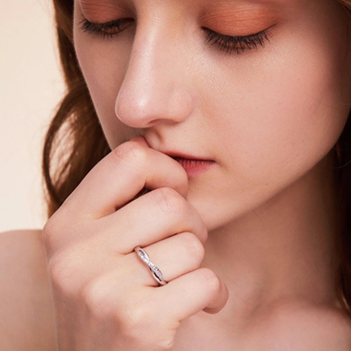 OOOPEL Sterlingsilber Verstellbarer Ring S925 Silberringe für Frauen Zirkonia Twist Liebesknoten Zarter Ring Silber Minimalistischer Offener Fingerring Silber Daumen Sterlingsilberring