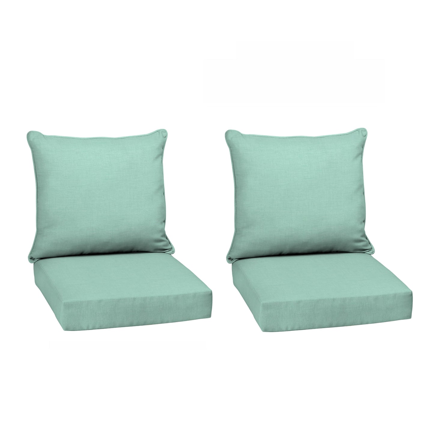 Arden Outdoor Foam Deep Seat Cushions Set, 24x24, Premium High-Density Foam, Never Flattens, Weather-Proof for Patio Chair Sofa Couch, Blue Shibori Stripe