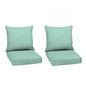 Arden Outdoor Foam Deep Seat Cushions Set, 24x24, Premium High-Density Foam, Never Flattens, Weather-Proof for Patio Chair Sofa Couch, Blue Shibori Stripe