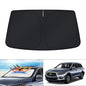 KUST Windshield Sun Shade for 2017-2026 Tesla Model Y/Model 3 Sunshade Accessories (Fit 2025-2026 Model Y Juniper / 2024 Model 3 Highland) Upgraded Foldable Sunshade, Blocks UV Rays Keep Car Cool