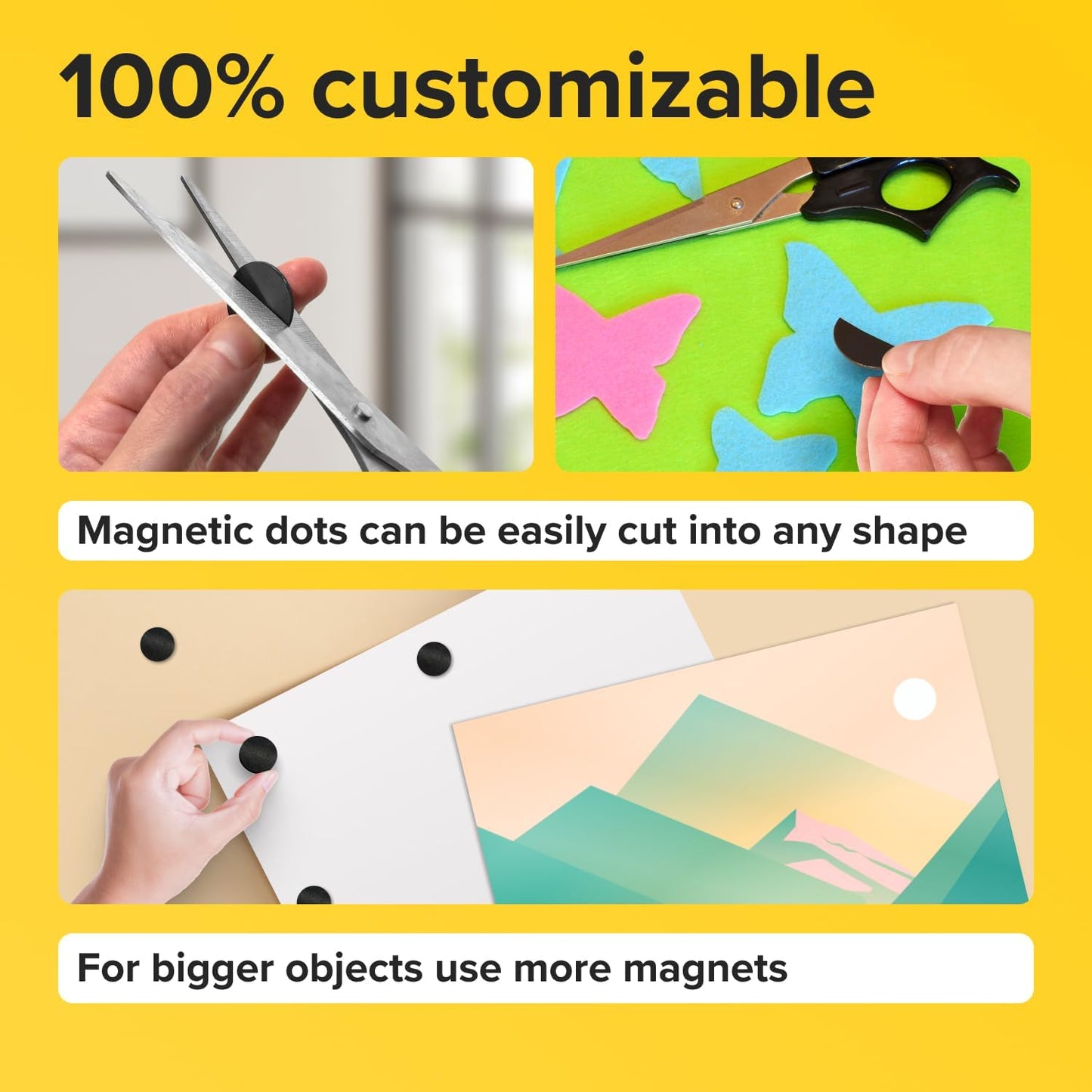 Runde, flexible Magnete mit Klebefläche – (120 Stk. 2x0,2cm) Magnetpunkte für Whiteboard, Kühlschrank – Sticker für Planung und Organisation – Ein Muss für Lehrer – Unterrichtsmaterial