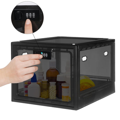 Lalifebuss Medicine Lock Box, Medication Lockable Container for Refrigerator Food Safe Locking Box Tablet Phone Locked Box for Kitchen Home School and Office Safety