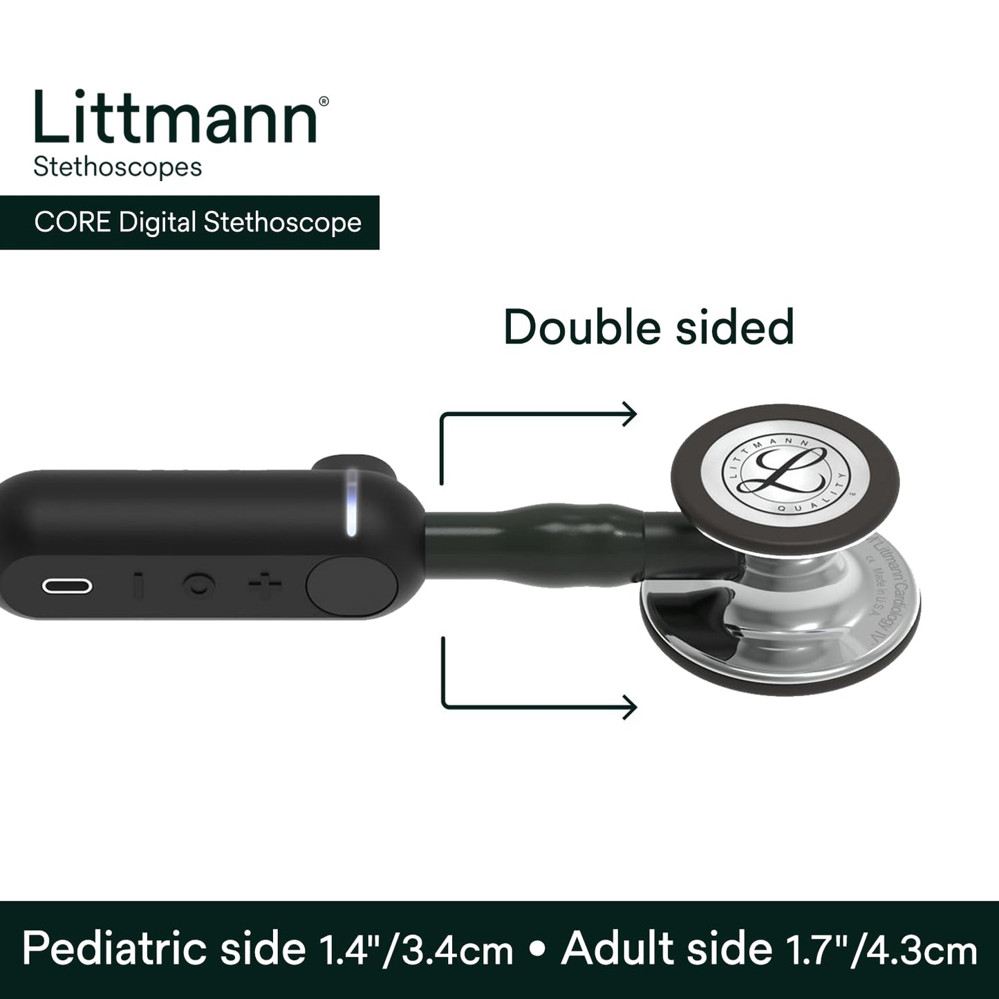 3M Littmann CORE Digital Stethoscope, Our Most Advanced Stethoscope Yet, Up To 40x Amplification, Active Noise Cancellation, In-App Sound Wave Visualization, High Polish Copper Chestpiece, 8870