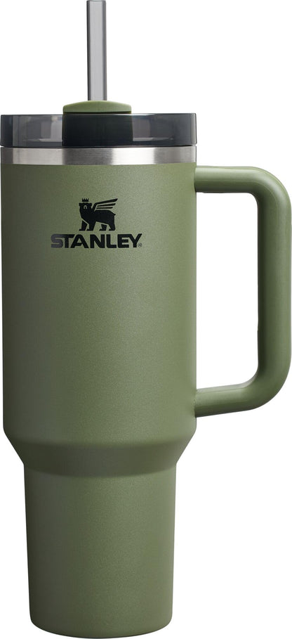 Stanley Quencher H2.0 Tumbler with Handle and Straw 40 oz | Flowstate 3-Position Lid | Cup Holder Compatible for Travel | Insulated Stainless Steel Cup | BPA-Free | Almond Rose