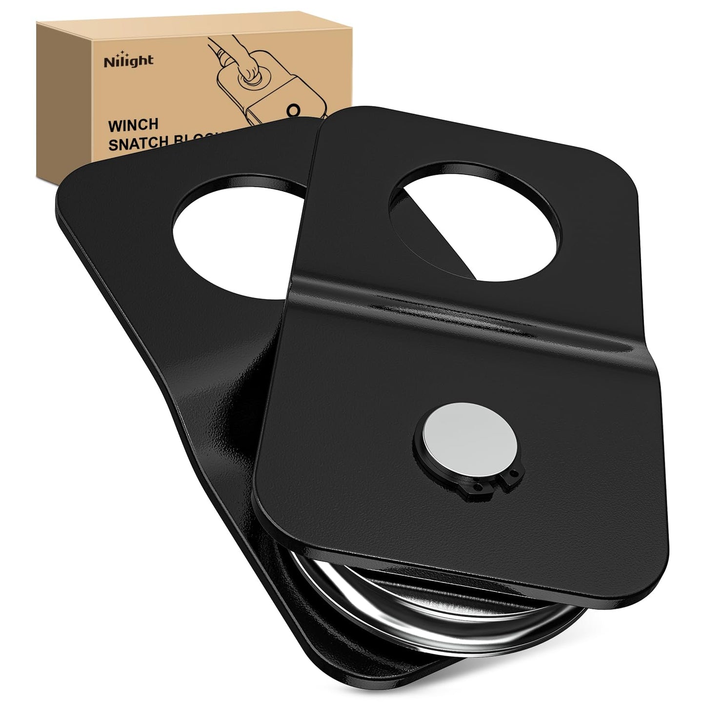 Nilight Anti-Theft Shackle Hitch Receiver 2Inch 45000 LBs Breaking Strength 3/4" Anti-Theft D Ring Shackle 5/8" Trailer Hitch Lock Pin Heavy Duty Solid Towing Kit for Trucks Off Road (Black)