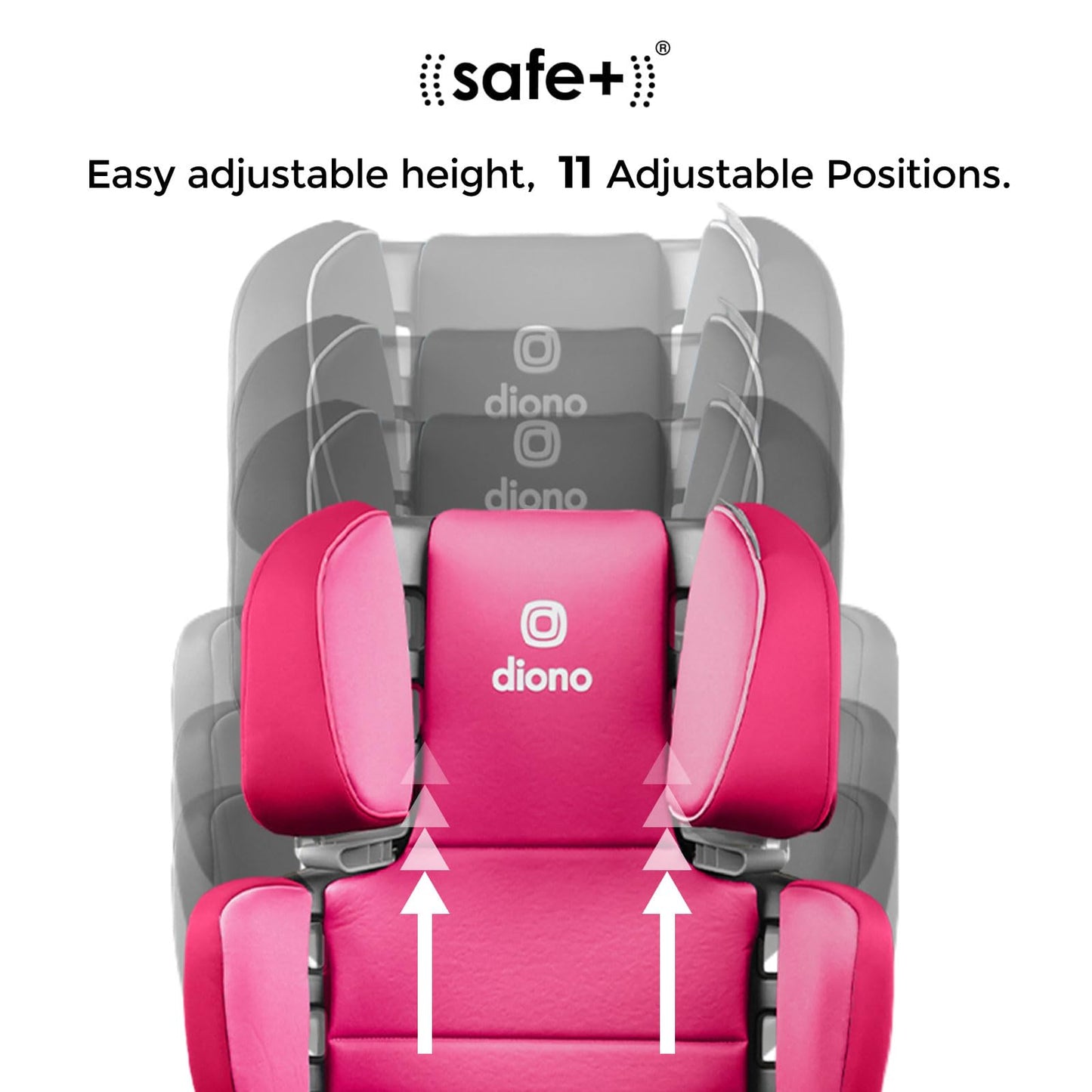 Diono Connect3 RXT 2-in-1 High Back Booster, Slim Fit 3-Across in Many Mid-Sized Sedans and SUVs, for Children from 40-120 lbs., Lightweight with Latch, Black Storm