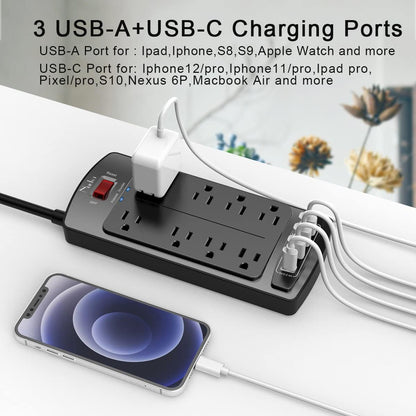 Surge Protector Power Strip - Nuetsa Flat Plug Extension Cord Review
