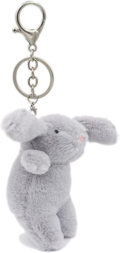 Niedlicher Hasen-Plüsch-Schlüsselanhänger für Handtasche, 3,5 Zoll Mini-Kaninchen-Schlüsselanhänger für Rucksack, Handtaschen-Anhänger, Geschenk für Mädchen und Frauen