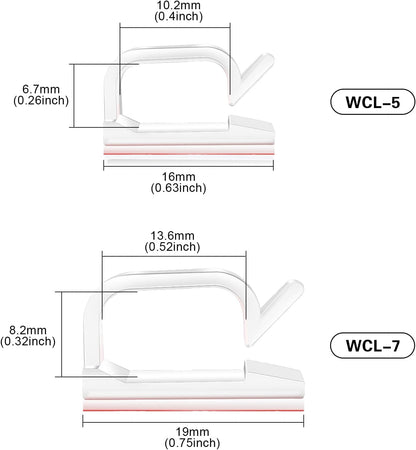 60 PCS XHF 5/8” Adhesive Cable Wire Clips Clear - A Simple Solution to Cable Management