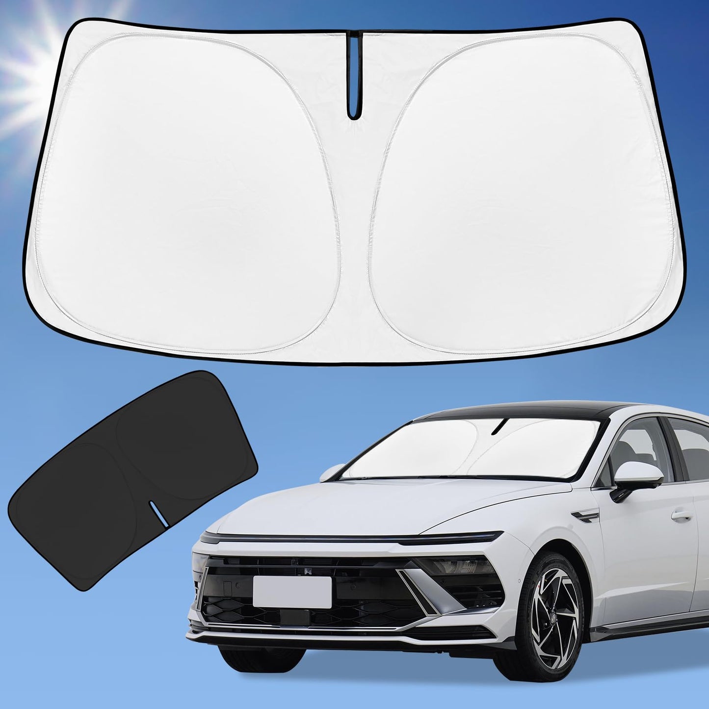 for Toyota Tacoma 2016-2023 2024 2025 2026 Sun Shade Sunshade Windshield Cover - 4 Layers Front Window Shade Custom Fit Tacoma 2Dr 4Dr Pickup Sun Visor 240T Shade Blocks UV Rays Car Accessories