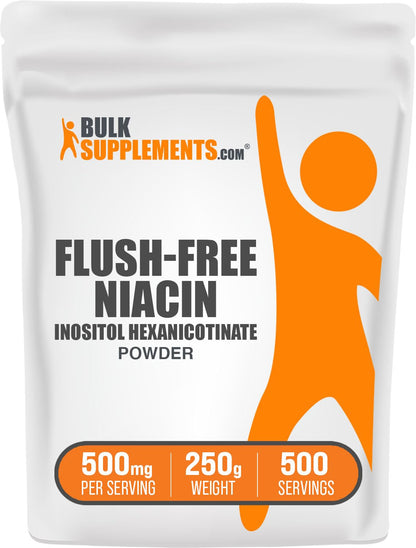 BulkSupplements.com Flush Free Niacin Powder - as Inositol Hexanicotinate, Vitamin B3 Supplement, Niacin 500mg Flush Free - Gluten Free, 500mg of per Serving, 5kg (11 lbs) (Pack of 5)
