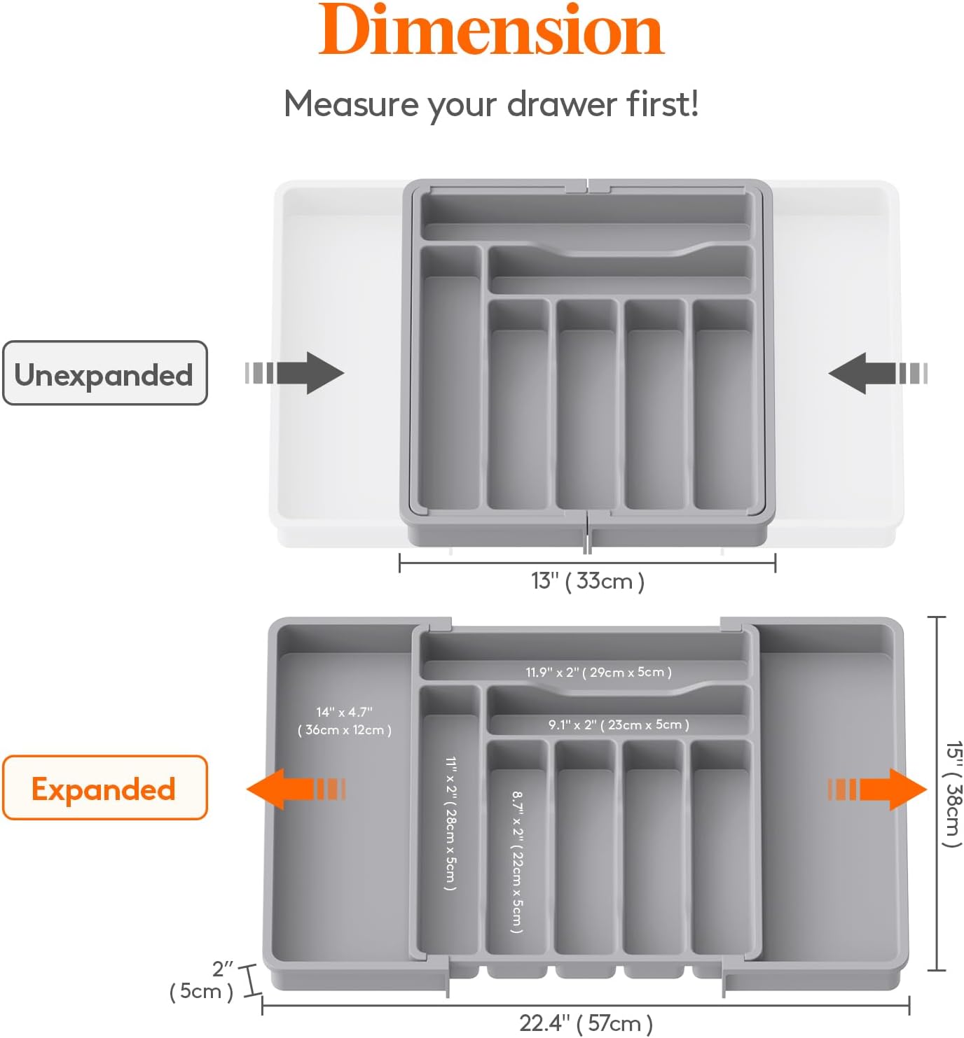 Lifewit Besteck Organizer, erweiterbarer Utensilien Organizer für die Küche, Utensilienhalter, verstellbarer Besteckkasten Schubladen Organizer für Löffel, Messer, Küchen Organizer und Aufbewahrung, Schwarz