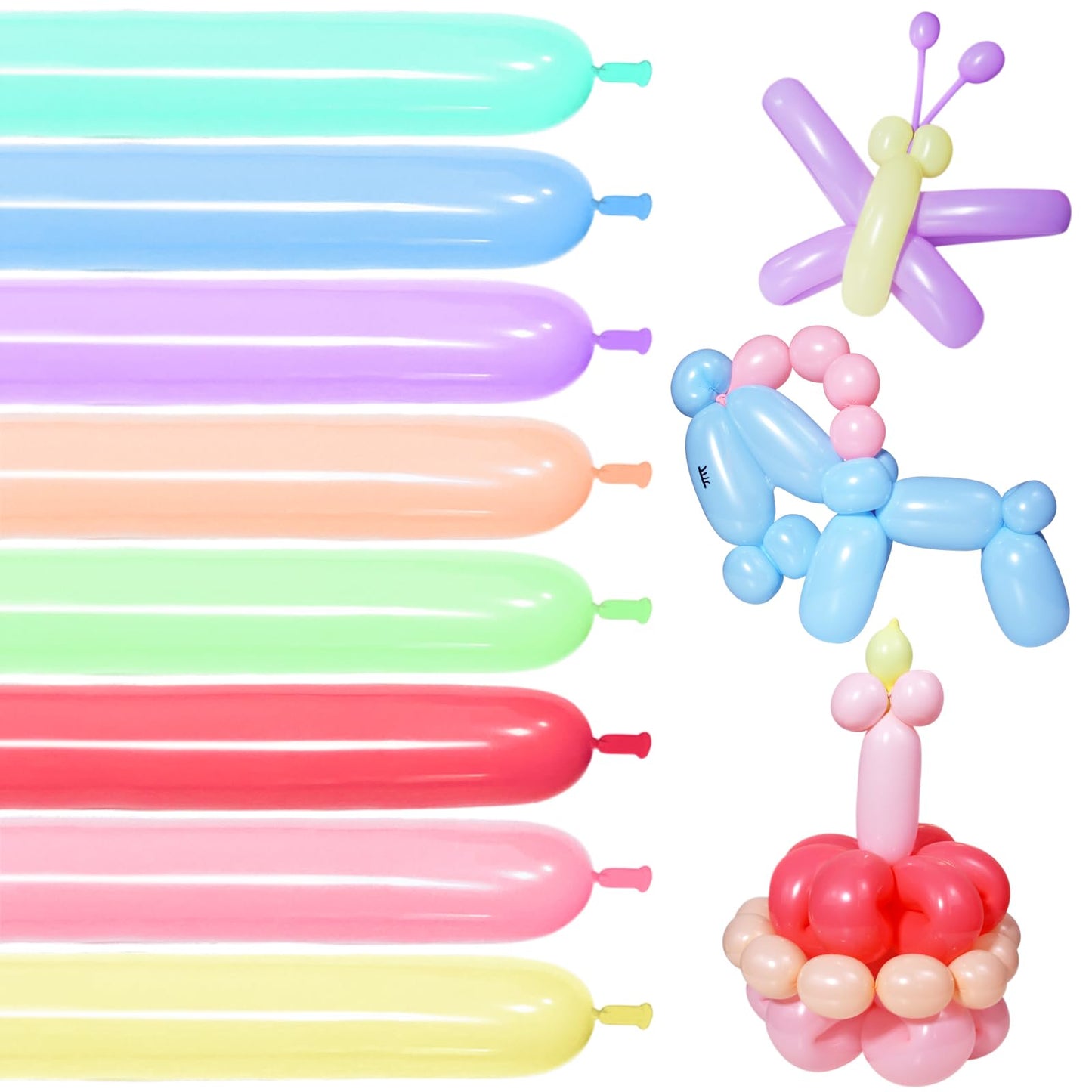 100Pcs clear 260 Balloons Clear Long Skinny Latex Balloon for Animal Ballons, Premium Quality Balloons for Beginners Baloons Making Kid's Carnivals Party Decoartion